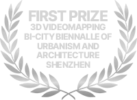 FIRST PRIZE FOR 3D VIDEOMAPPING BI-CITY BIENNALLE OF URBANISM AND ARCHITECTURE SHENZHEN